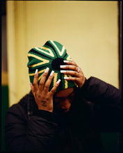 Load image into Gallery viewer, PANA RISING SUN BEANIE - BLACK YELLOW AND GREEN
